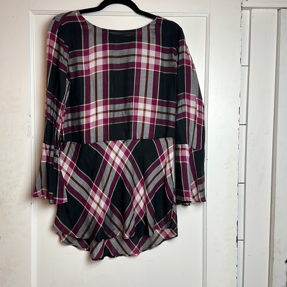 Loft plaid tunic top/ blouse